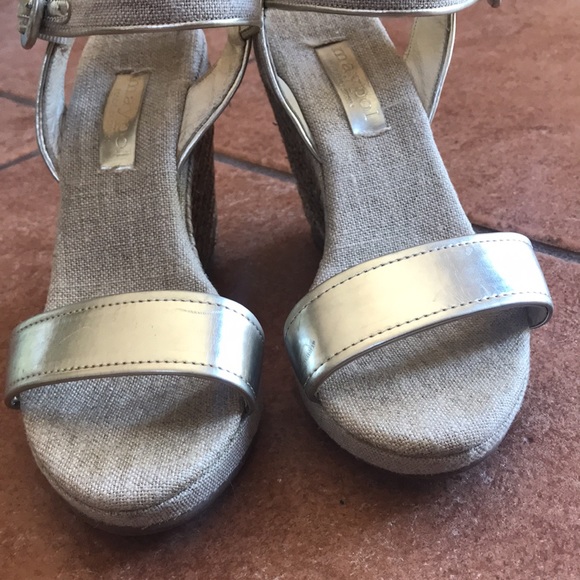 Maypol gray metallic wedge heel sandals shoes size 38 - Picture 3 of 16